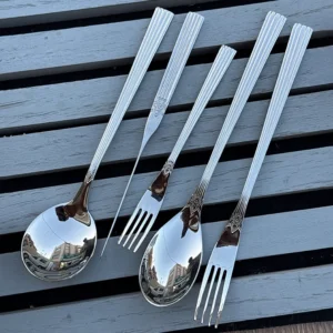 سرویس قاشق و چنگال 30 نفره 151 پارچه نقره ای کارلینتون مدل 618M