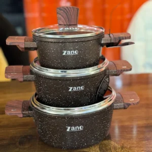 سرویس قابلمه 6 پارچه ZANO دسته چوبی